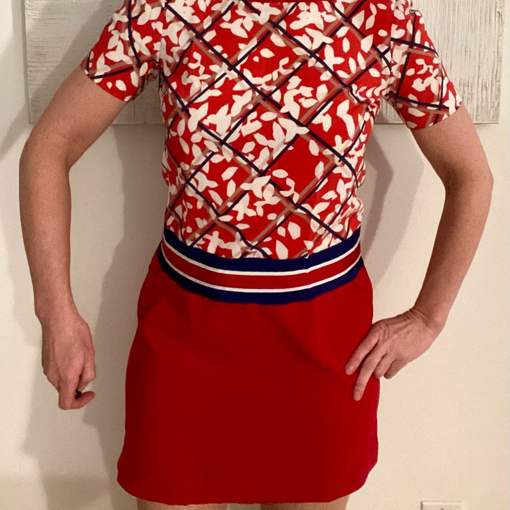 Jill Sanders Red Geometric Pattern Dress size 2